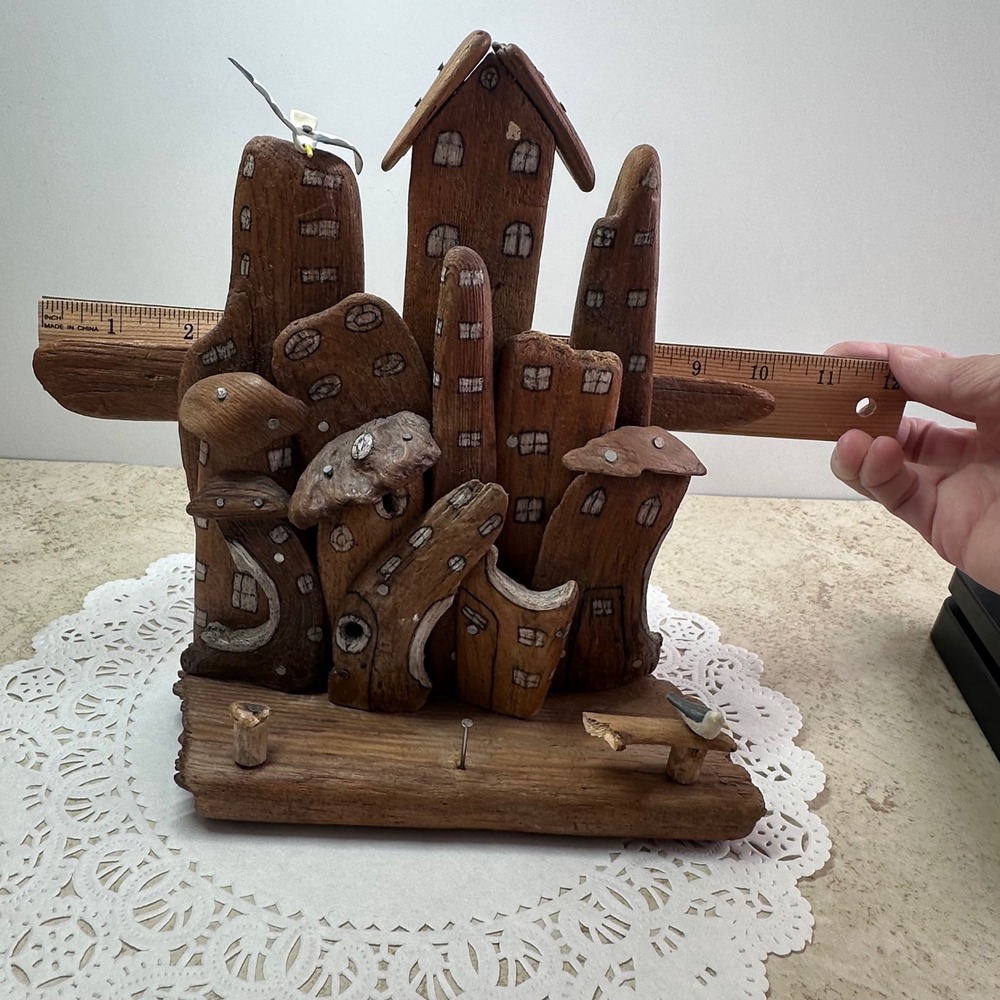 Nature's Gems Driftwood Miniature Sculpture C. Wilcot Brown Vintage Coastal Art - Picture 11 of 14
